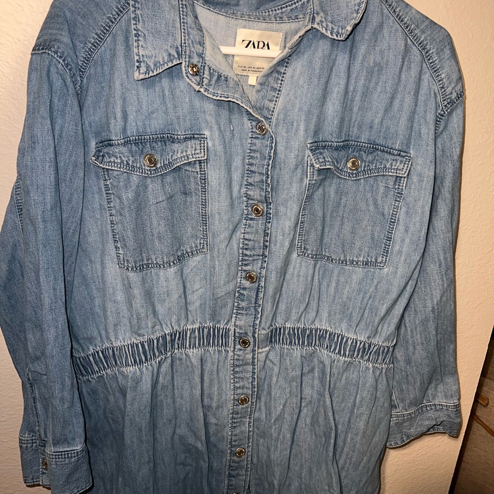 Zara Denim Button-Down Dress